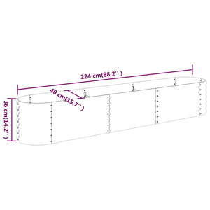 Ζαρντινιέρα Ανθρακί 224x40x36 εκ Γαλβανισμένος χάλυβας