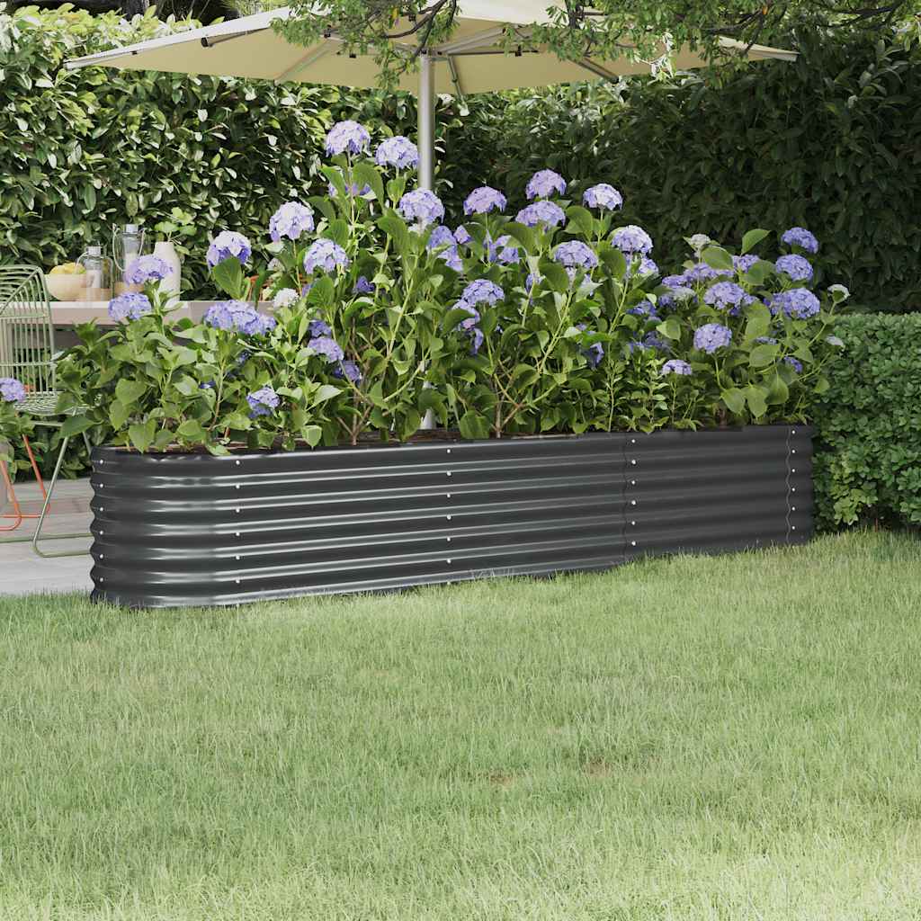 Ζαρντινιέρα Ανθρακί 224x40x36 εκ Γαλβανισμένος χάλυβας