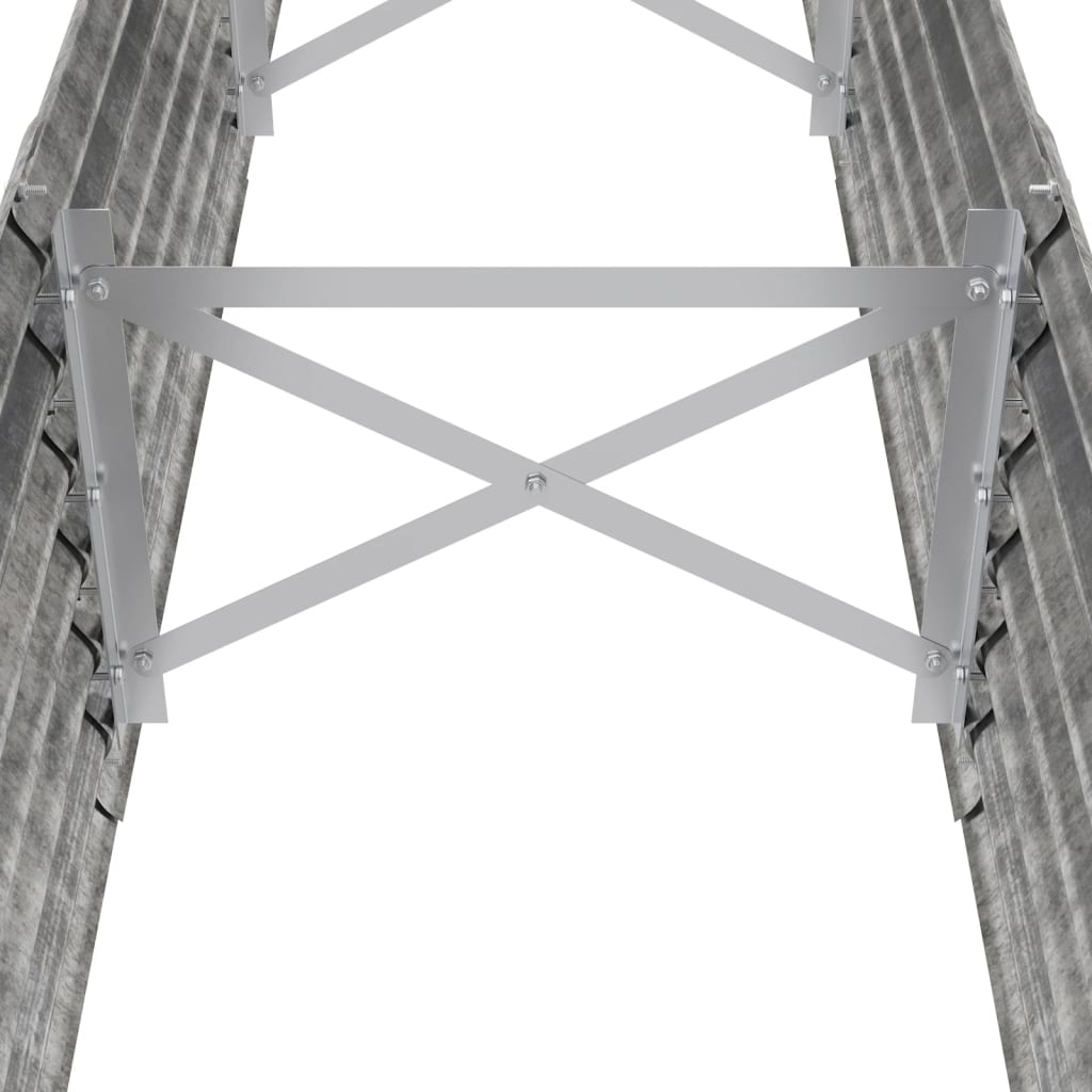 Ζαρντινιέρα Ασημί 224x40x36 εκ. Γαλβανισμένος χάλυβας