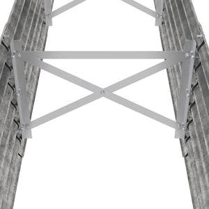 Ζαρντινιέρα Ασημί 224x40x36 εκ. Γαλβανισμένος χάλυβας