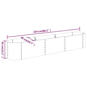 Ζαρντινιέρα Ασημί 224x40x36 εκ. Γαλβανισμένος χάλυβας