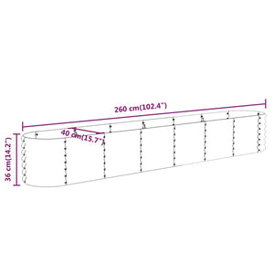 Ζαρντινιέρα Πράσινη 260x40x36 εκ Γαλβανισμένος χάλυβας