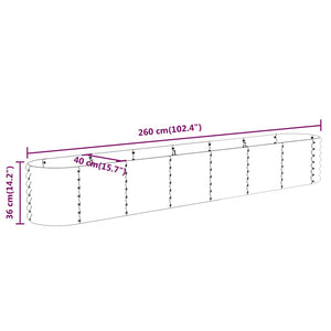 Ζαρντινιέρα Ανθρακί 260x40x36 εκ Γαλβανισμένος χάλυβας