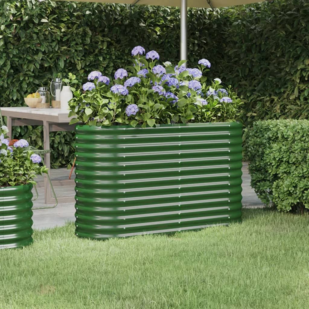 Ζαρντινιέρα Πράσινη 114x40x68 εκ Γαλβανισμένος χάλυβας