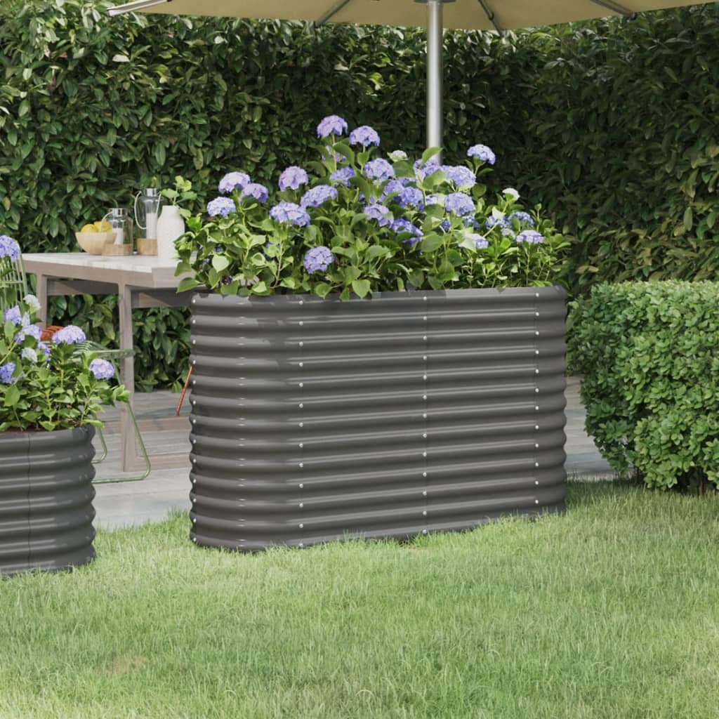 Ζαρντινιέρα Γκρι 114x40x68 εκ. Γαλβανισμένος χάλυβας