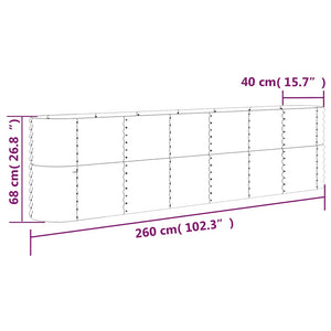 Ζαρντινιέρα Ανθρακί 260x40x68 εκ Γαλβανισμένος χάλυβας