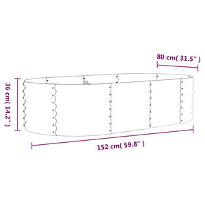 Ζαρντινιέρα Ανθρακί 152x80x36 εκ Γαλβανισμένος χάλυβας