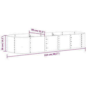 Ζαρντινιέρα Πράσινη 224x80x36 εκ Γαλβανισμένος χάλυβας