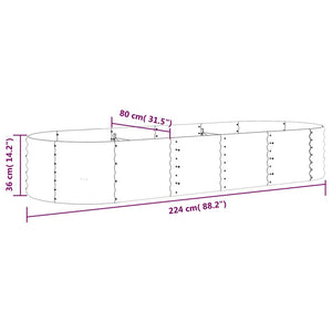 Ζαρντινιέρα Ανθρακί 224x80x36 εκ Γαλβανισμένος χάλυβας