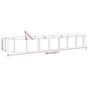 Ζαρντινιέρα Καφέ 296x80x36 εκ. Γαλβανισμένος χάλυβας