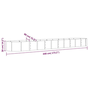 Ζαρντινιέρα Γκρι 440x80x36 εκ. Γαλβανισμένος χάλυβας