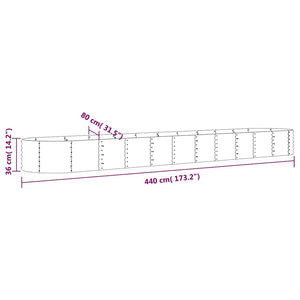 Ζαρντινιέρα Ανθρακί 440x80x36 εκ Γαλβανισμένος χάλυβας