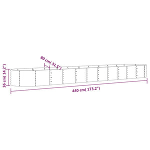 Ζαρντινιέρα Ασημί 440x80x36 εκ. Γαλβανισμένος χάλυβας