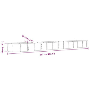 Ζαρντινιέρα Πράσινη 512x80x36 εκ Γαλβανισμένος χάλυβας