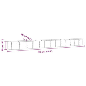 Ζαρντινιέρα Ανθρακί 512x80x36 εκ Γαλβανισμένος χάλυβας