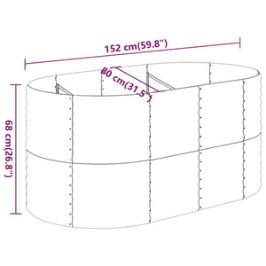 Ζαρντινιέρα Γκρι 152x80x68 εκ. Γαλβανισμένος χάλυβας