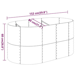 Ζαρντινιέρα Ανθρακί 152x80x68 εκ Γαλβανισμένος χάλυβας - Pakobazaar
