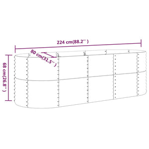 Ζαρντινιέρα Γκρι 224x80x68 εκ. Γαλβανισμένος χάλυβας