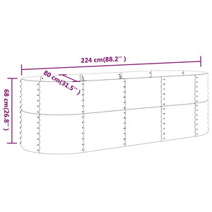 Ζαρντινιέρα Ανθρακί 224x80x68 εκ Γαλβανισμένος χάλυβας