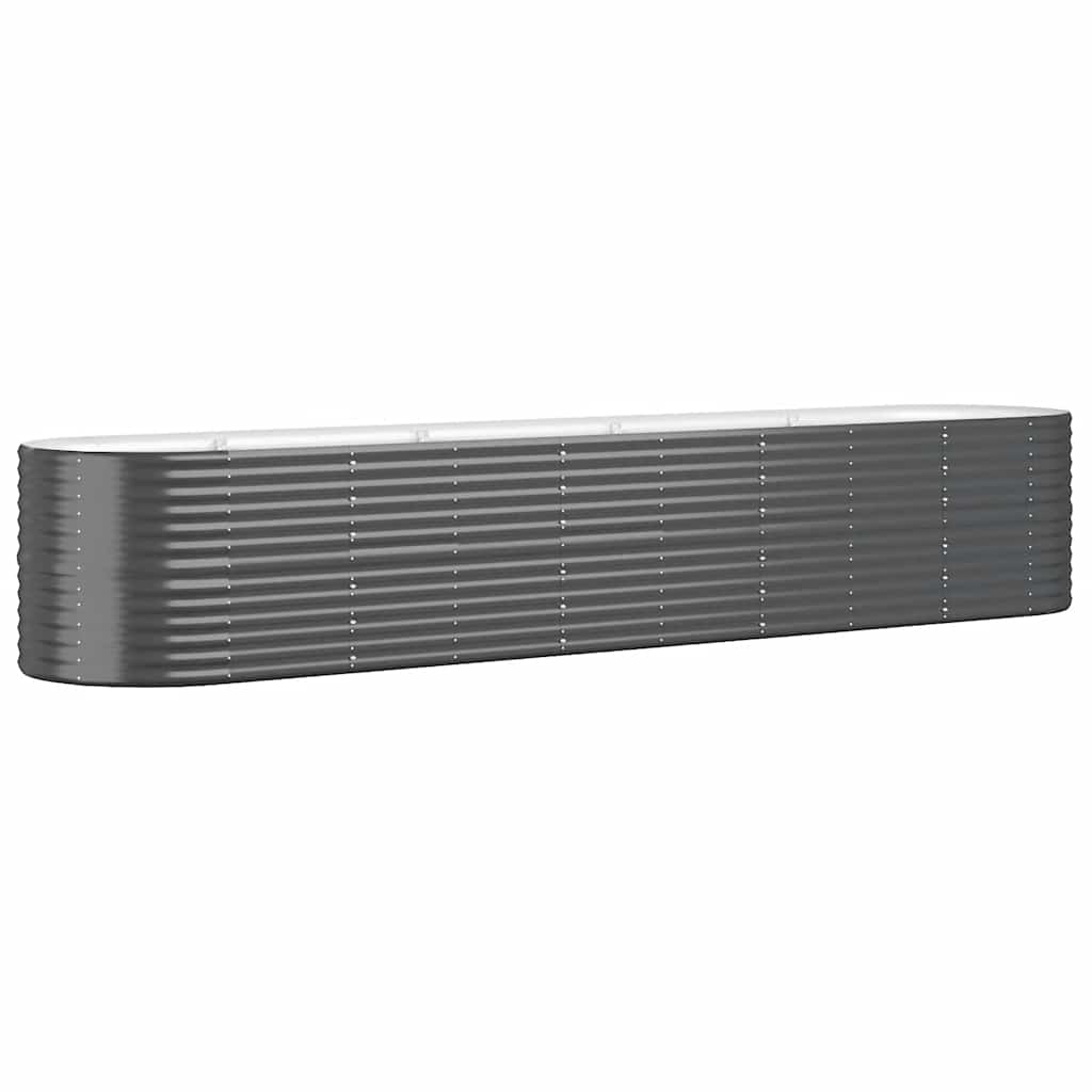 Ζαρντινιέρα Ανθρακί 368x80x68 εκ Γαλβανισμένος χάλυβας