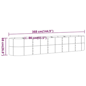 Ζαρντινιέρα Ασημί 368x80x68 εκ. Γαλβανισμένος χάλυβας