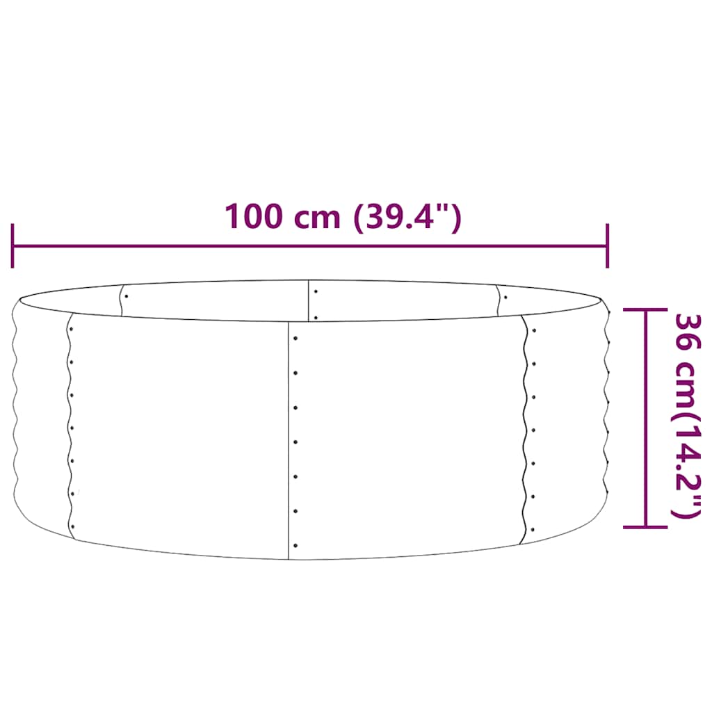 Ζαρντινιέρα Γκρι 100x100x36 εκ. Γαλβανισμένος χάλυβας