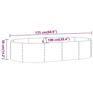 Ζαρντινιέρα Πράσινο 175x100x36εκ. Γαλβανισμένος χάλυβας