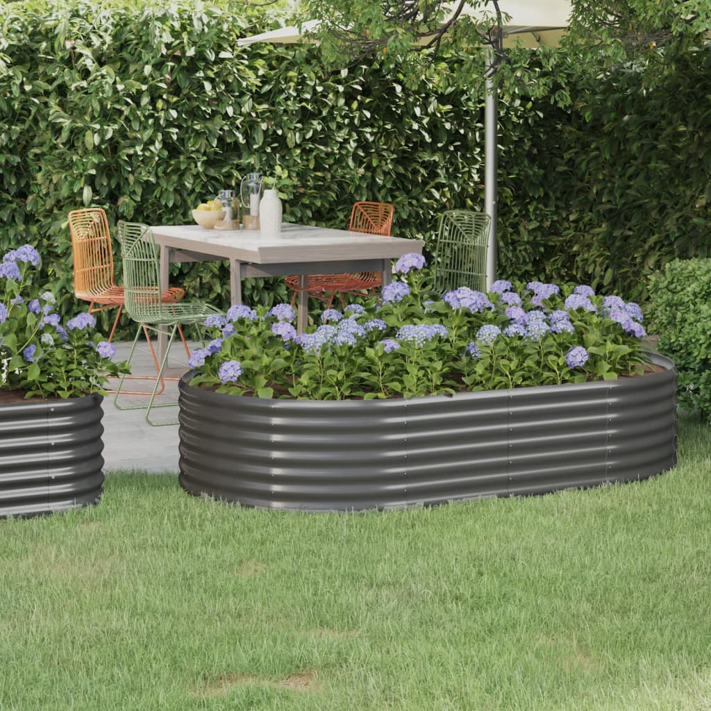 Ζαρντινιέρα Γκρι 175x100x36 εκ. Γαλβανισμένος χάλυβας