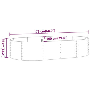 Ζαρντινιέρα Ασημί 175x100x36 εκ. Γαλβανισμένος χάλυβας
