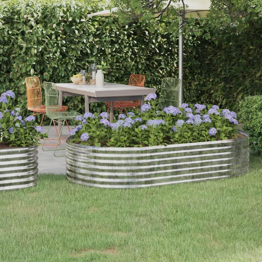 Ζαρντινιέρα Ασημί 175x100x36 εκ. Γαλβανισμένος χάλυβας
