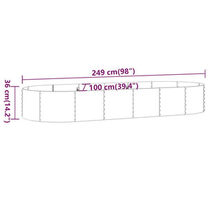 Ζαρντινιέρα Καφέ 249x100x36 εκ. Γαλβανισμένος χάλυβας