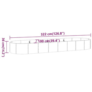 Ζαρντινιέρα Ανθρακί 322x100x36εκ Γαλβανισμένος χάλυβας