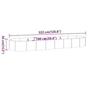 Ζαρντινιέρα Ασημί 322x100x36 εκ. Γαλβανισμένος χάλυβας