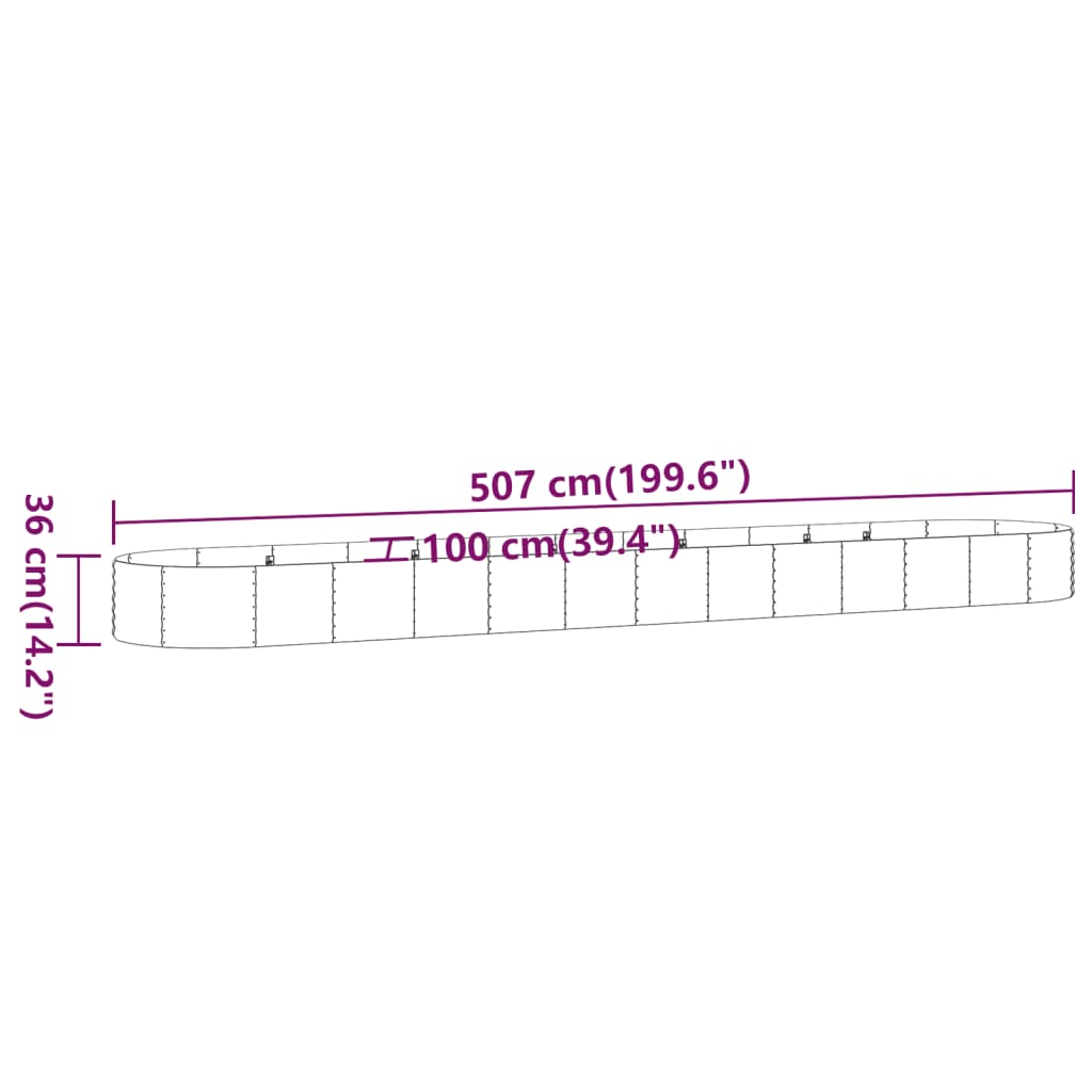 Ζαρντινιέρα Καφέ 507x100x36 εκ. Γαλβανισμένος χάλυβας - Pakobazaar