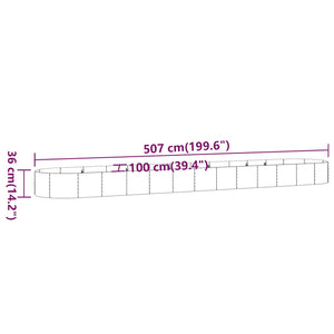 Ζαρντινιέρα Καφέ 507x100x36 εκ. Γαλβανισμένος χάλυβας - Pakobazaar