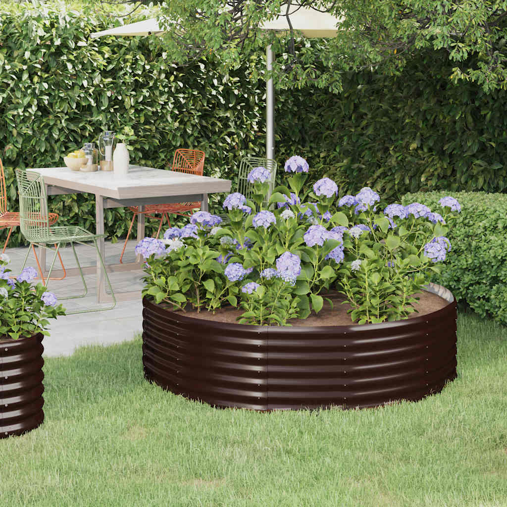 Ζαρντινιέρα Καφέ 140x140x36 εκ. Γαλβανισμένος χάλυβας