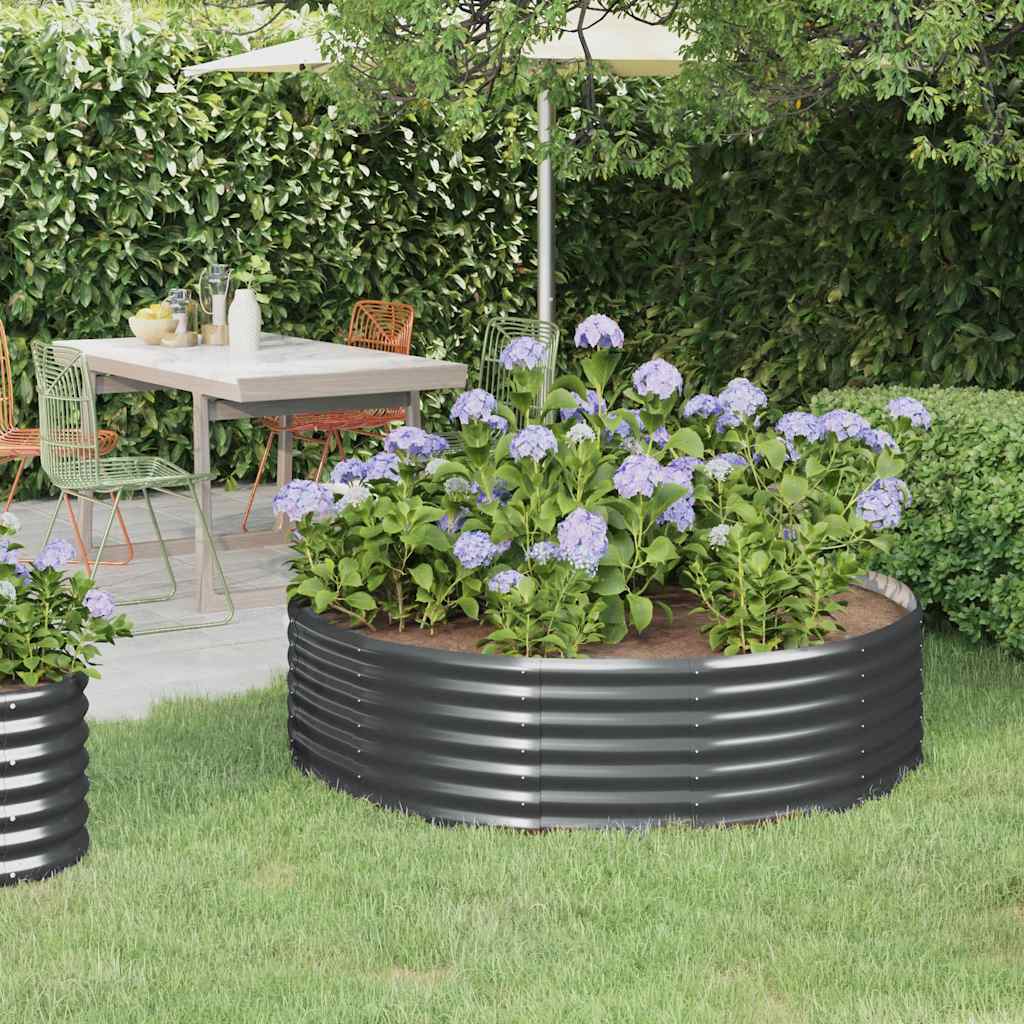 Ζαρντινιέρα Ανθρακί 140x140x36εκ Γαλβανισμένος χάλυβας