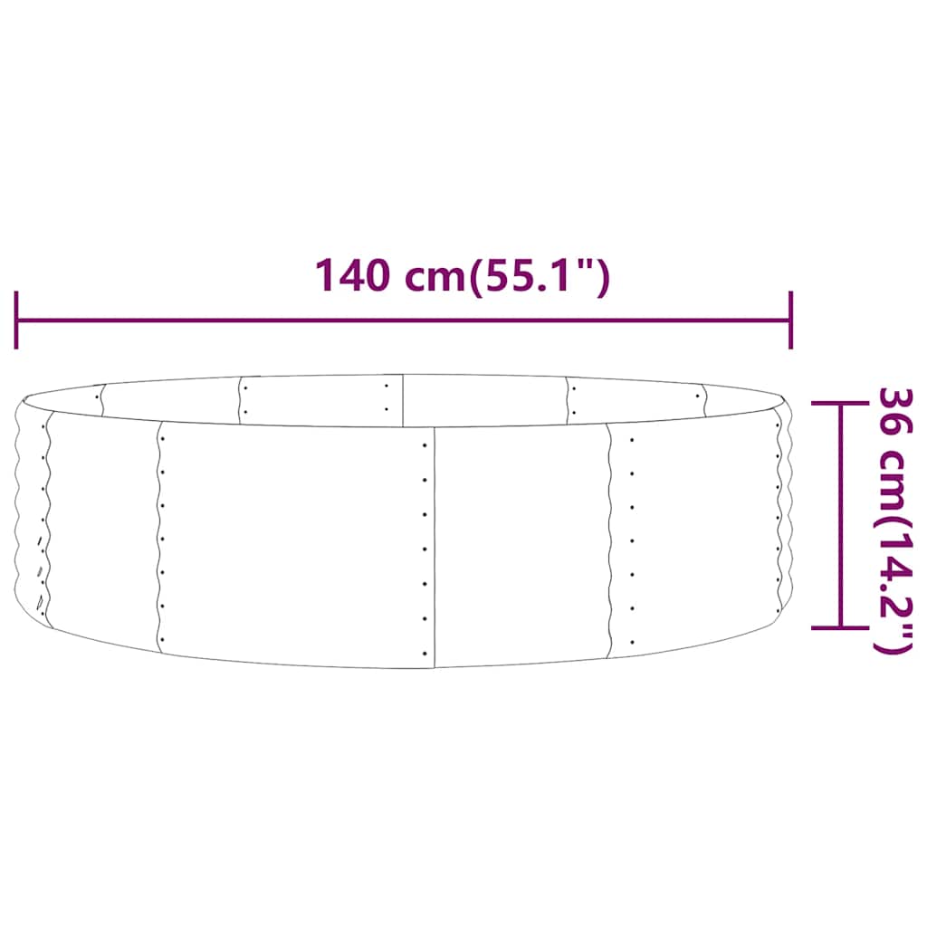 Ζαρντινιέρα Ασημί 140x140x36 εκ. Γαλβανισμένος χάλυβας