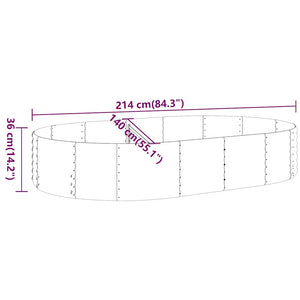 Ζαρντινιέρα Ανθρακί 214x140x36εκ Γαλβανισμένος χάλυβας