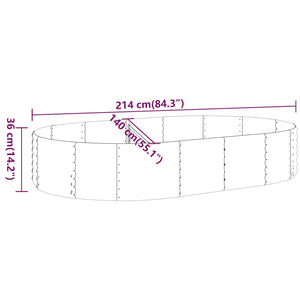 Ζαρντινιέρα Ασημί 214x140x36 εκ. Γαλβανισμένος χάλυβας