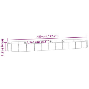 Ζαρντινιέρα Καφέ 450x140x36 εκ. Γαλβανισμένος χάλυβας - Pakobazaar