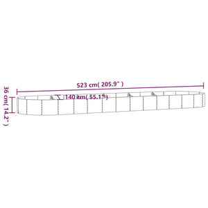 Ζαρντινιέρα Γκρι 523x140x36 εκ. Γαλβανισμένος χάλυβας