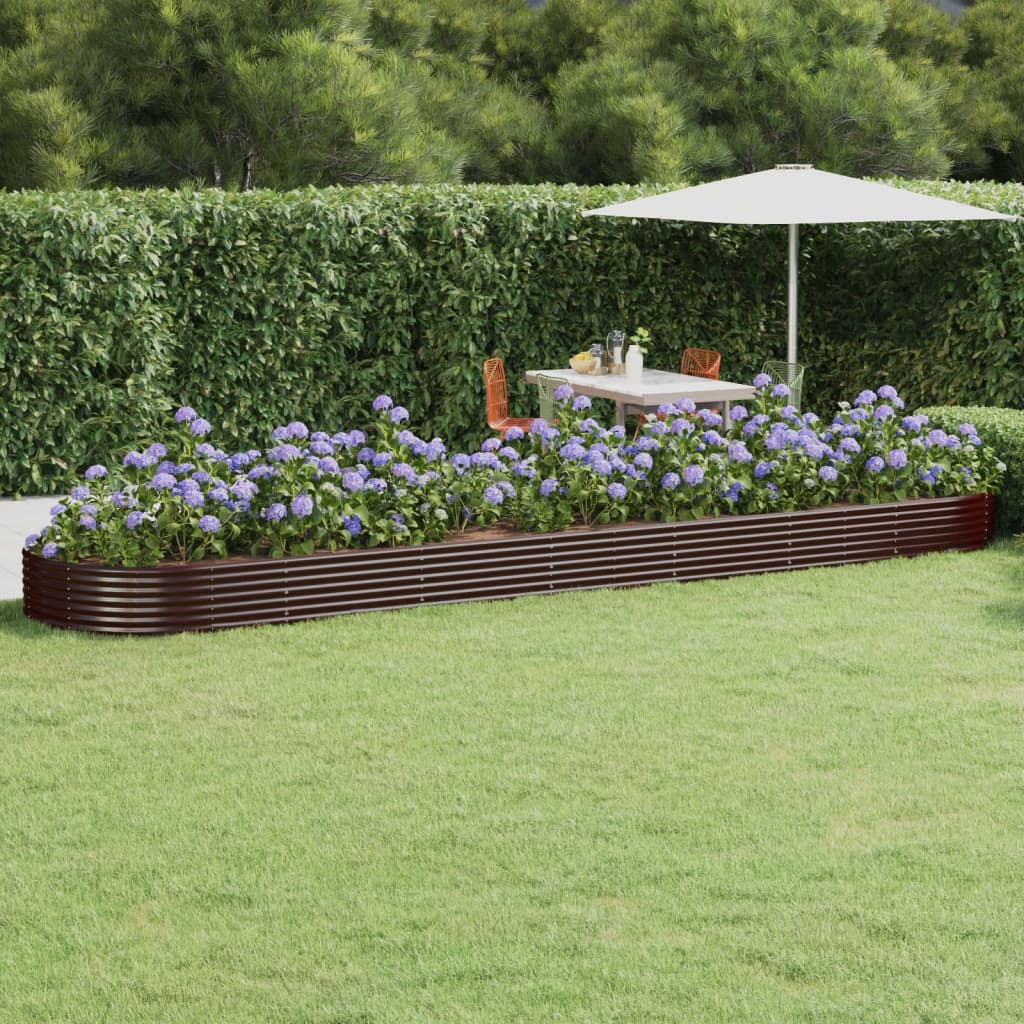 Ζαρντινιέρα Καφέ 600x140x36 εκ. Γαλβανισμένος χάλυβας - Pakobazaar