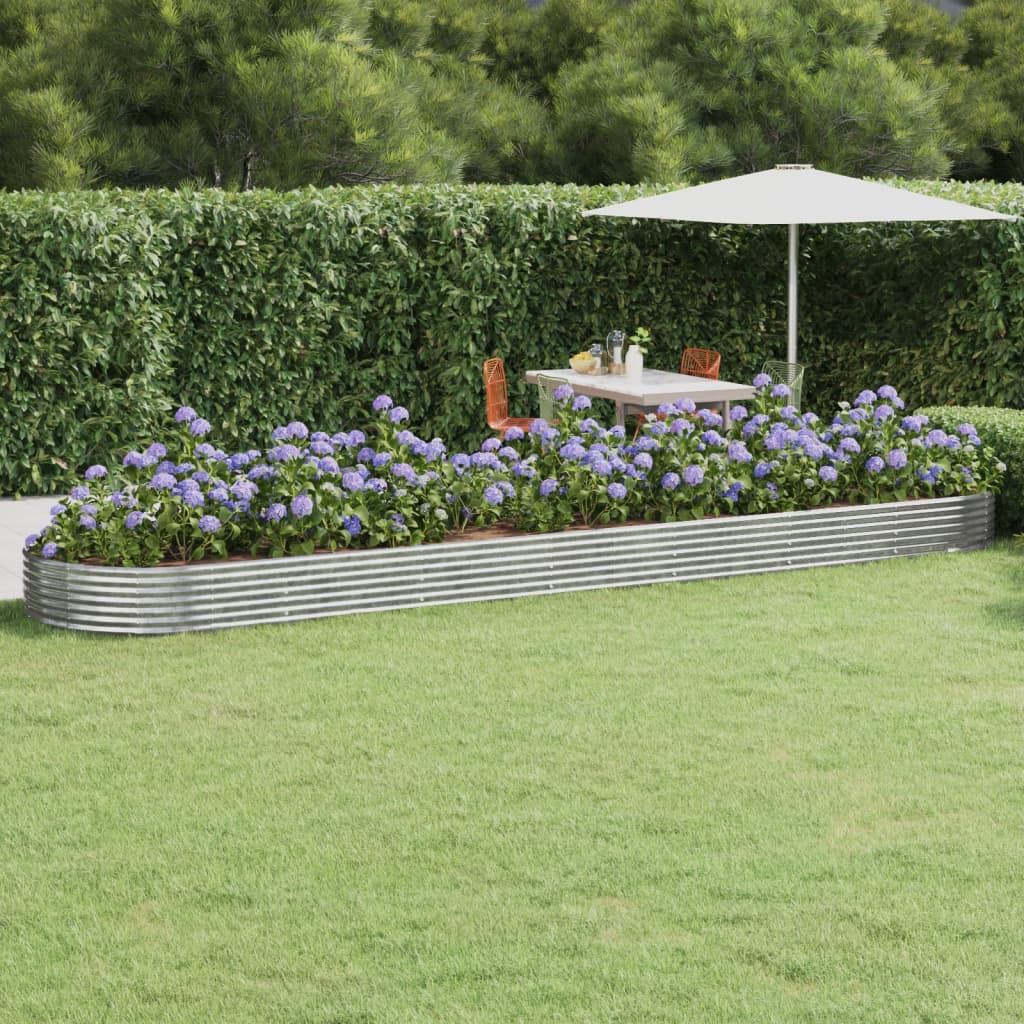 Ζαρντινιέρα Ασημί 600x140x36 εκ. Γαλβανισμένος χάλυβας