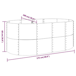Ζαρντινιέρα Γκρι 175x100x68 εκ. Γαλβανισμένος χάλυβας