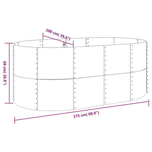 Ζαρντινιέρα Ασημί 175x100x68 εκ. Γαλβανισμένος χάλυβας