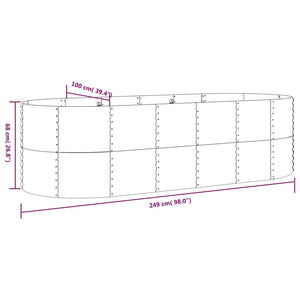 Ζαρντινιέρα Γκρι 249x100x68 εκ. Γαλβανισμένος χάλυβας