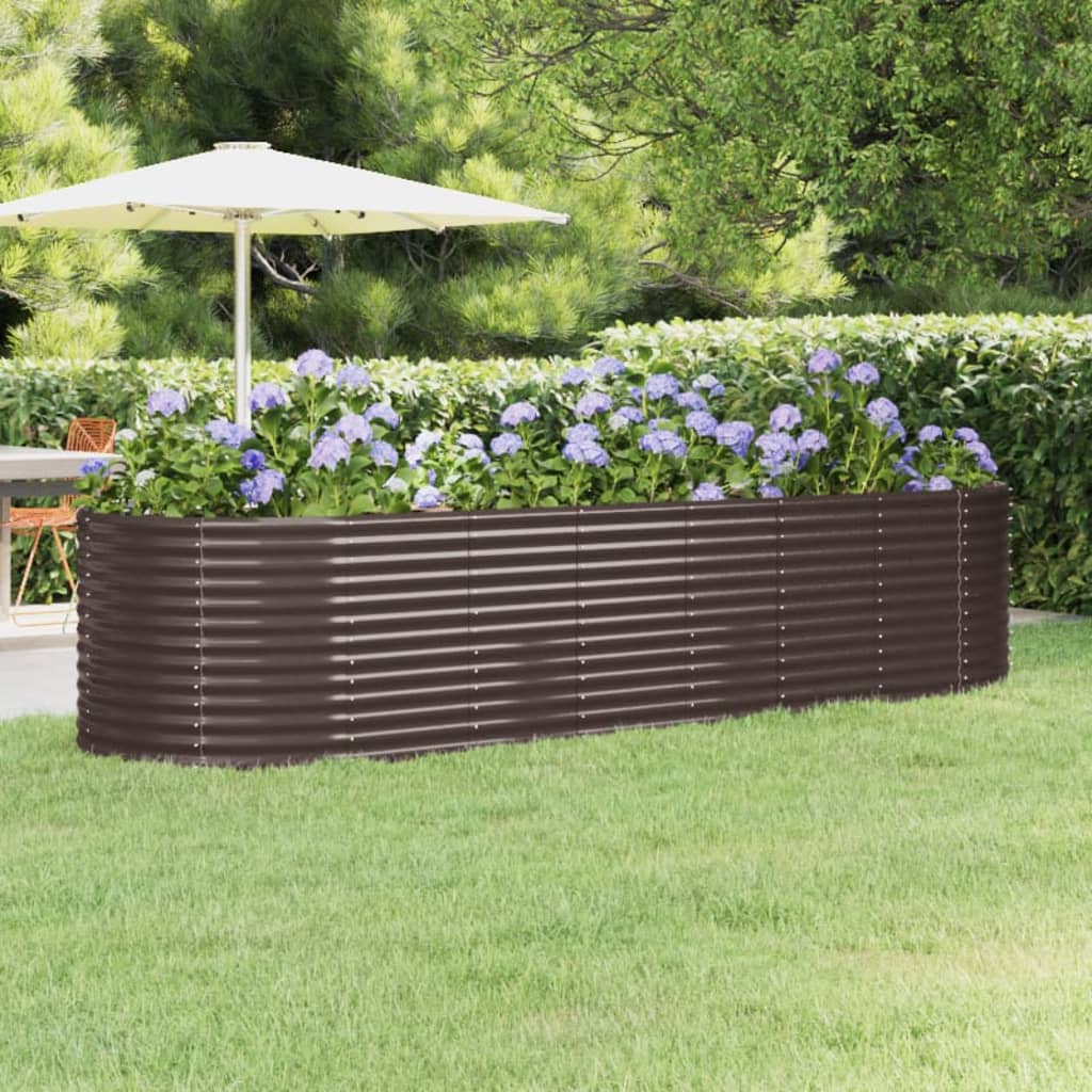 Ζαρντινιέρα Καφέ 322x100x68 εκ. Γαλβανισμένος χάλυβας