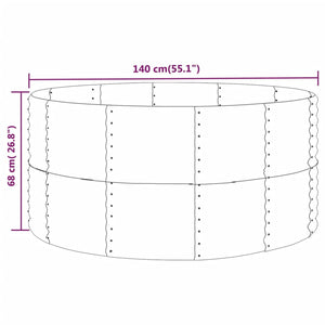 Ζαρντινιέρα Γκρι 140x140x68 εκ. Γαλβανισμένος χάλυβας
