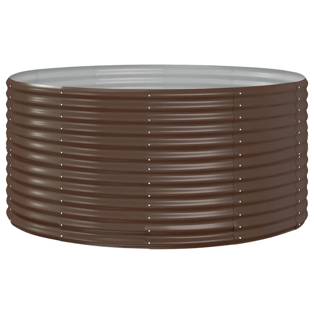 Υπερυψωμένο Ζαρντινιέρα Κήπου Καφέ 140x140x68 εκ. από Γαλβανισμένο Ατσάλι